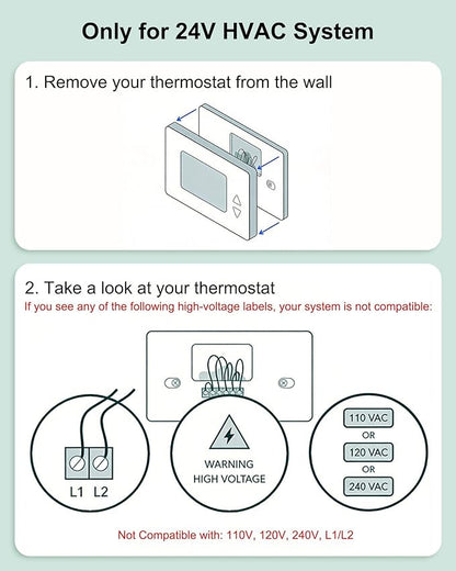 WUKUR Power Extender Kit for ecobee Smart Thermostat Premium, C-Wire Adapter Compatible with ecobee3 Lite, Premium, Enhanced, Essential, Lite, for ecobee4 and Smart Thermostats with Voice Control