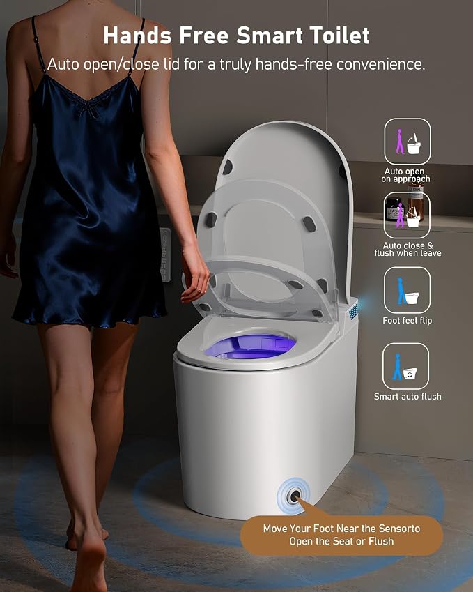 Smart Toilet with Bidet Built-in: Bidet Toilet with 5L Tank, Dual Flush