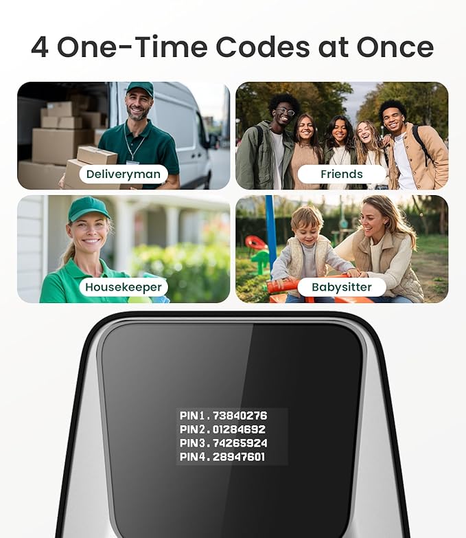 DESLOC C100 Keyless Entry Door Lock with Visual Display, 100 Customizable User Codes and 4 One-Pass code, door locks for front door with 2 Keys,12 Months Battery, IP54, BHMA Grade 3, Auto Lock, Silver