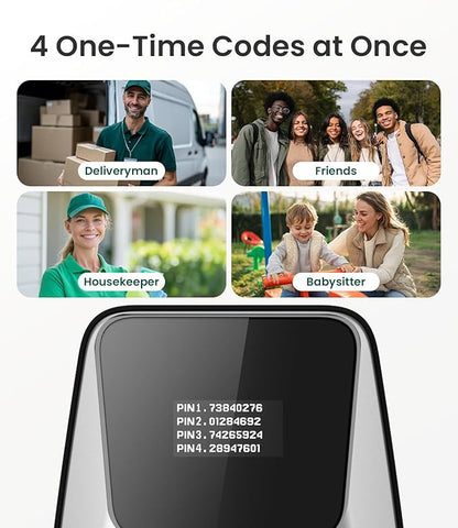 DESLOC C100 Keyless Entry Door Lock with Visual Display, 100 Customizable User Codes and 4 One-Pass code, door locks for front door with 2 Keys,12 Months Battery, IP54, BHMA Grade 3, Auto Lock, Silver