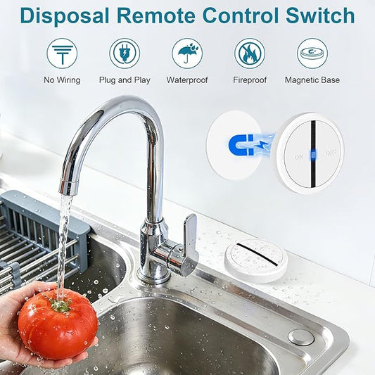 Greencycle Wireless Remote Control Outlet Plug with Switch,On Off Outlet Switch for Light,15A,Renmote Control for Indoor Lights,Lamps,Household,300ft Long Range,No Wiring,White,1SW+2Outlets