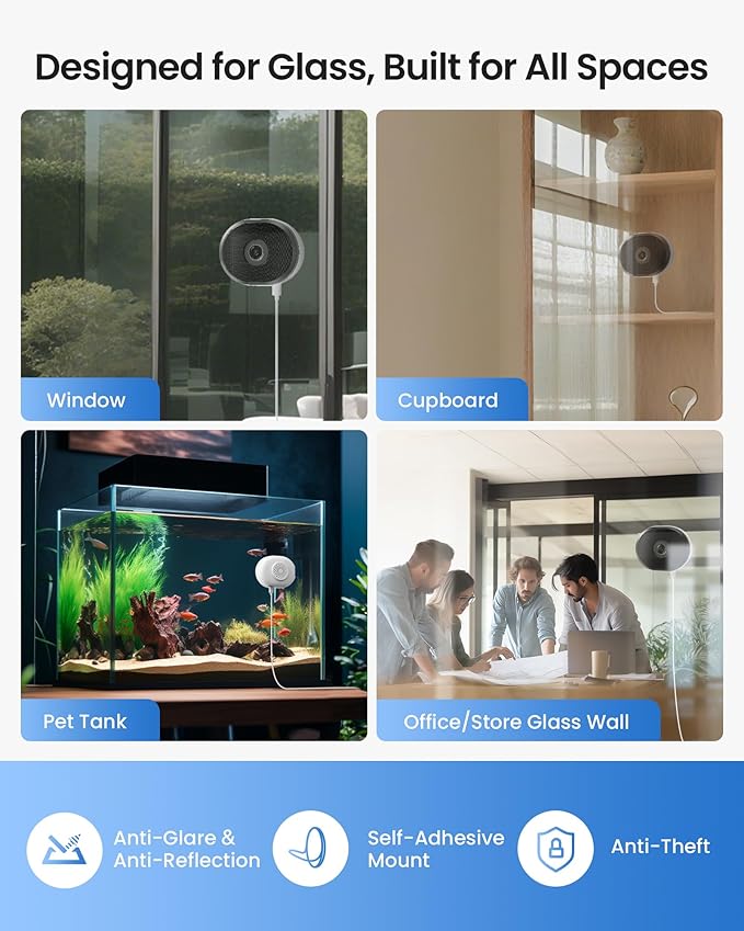 ZOSI 4 x C680 2K Window Security Camera with Full Color Night Vision, 3MP Indoor Plug-in WiFi Camera for Home Security, Human Vehicle Detection, 2.4/5GHz WiFi, 24/7 Recording, Easy & Quick Install