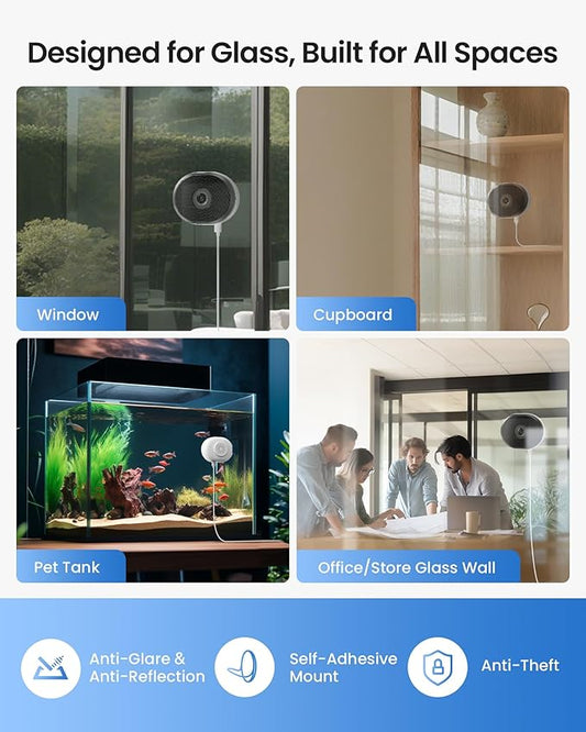 ZOSI 4 x C680 2K Window Security Camera with Full Color Night Vision, 3MP Indoor Plug-in WiFi Camera for Home Security, Human Vehicle Detection, 2.4/5GHz WiFi, 24/7 Recording, Easy & Quick Install