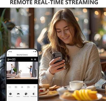 2K Wireless Clock Camera with Motion Detection, 2.4G&5G WiFi, Mobile App Control, Home Security