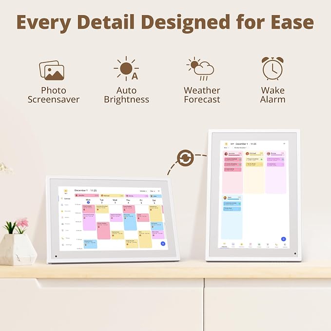 10.1" Digital Calendar Chore Chart – 1080P Full HD Interactive Touchscreen, Smart Family Planner, Hearth Display Digital Wall & Desk Mountable for Seamless Scheduling