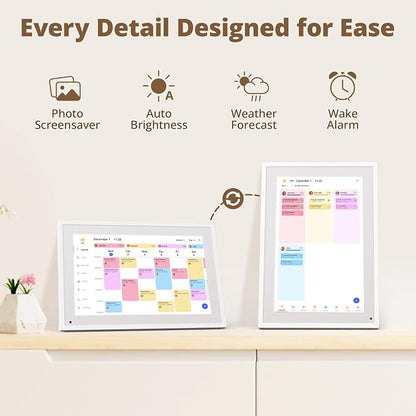 10.1" Digital Calendar Chore Chart – 1080P Full HD Interactive Touchscreen, Smart Family Planner, Hearth Display Digital Wall & Desk Mountable for Seamless Scheduling