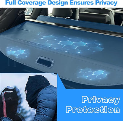 AUXKO Retractable Cargo Cover for Ford Edge 2024-2015, Trunk Cargo Cover Luggage Security Shade Cover for 2024 2023 2022 Ford Edge Shielding Shade Anti-Peeping Luggage Privacy Screen, Carbon Fiber