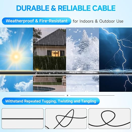 4 Pack 100Ft/30M 4K 8MP 5MP All-in-One BNC Video Power Cable, BNC Extension Surveillance Camera Wires for CCTV Camera DVR Systems (8pcs Connectors, 100pcs Cable Clips Included)