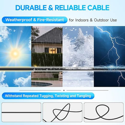 4 Pack 100Ft/30M 4K 8MP 5MP All-in-One BNC Video Power Cable, BNC Extension Surveillance Camera Wires for CCTV Camera DVR Systems (8pcs Connectors, 100pcs Cable Clips Included)