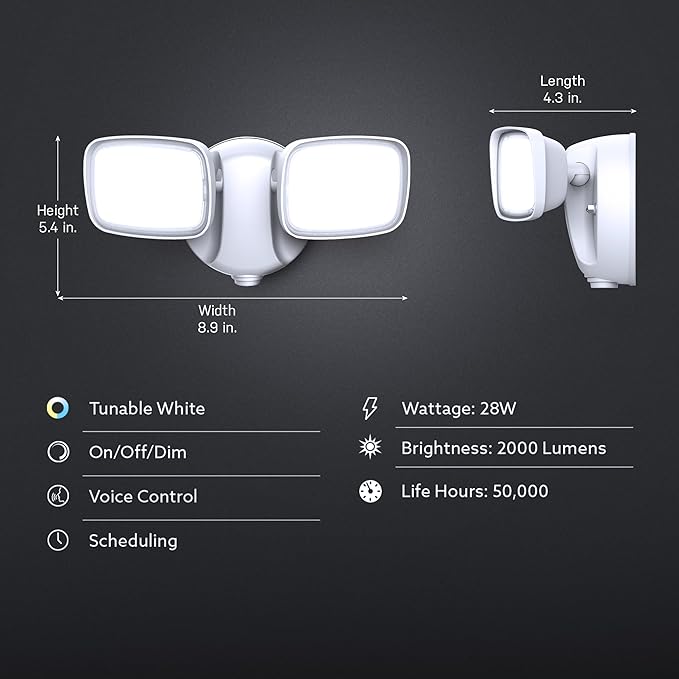Smart WiFi Dual Head LED Flood Light