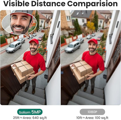 SOLIOM- True 5MP HD Security Cameras Outdoor Wireless, Add-On Camera, Solar Powered, Auto Tracking,Requires Soliombase(Excluding Soliombase), Soliombase Supports Up to 4 Cams