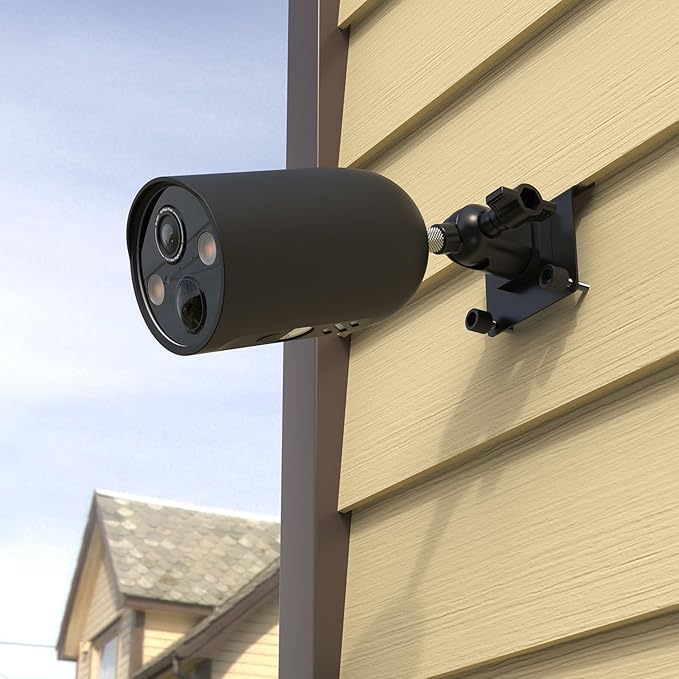 Vinyl Siding Mount + Silicone Skin Cover for TP-Link Tapo MagCam 2024 PCMag(Tapo C425) and Tapo SolarCam 2K Security Cameras (Black)