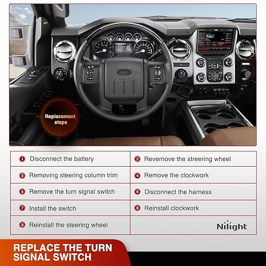 Nilight Turn Signal Switch Compatible with 2008 2009 2010 Ford F250 Super Duty F350 Super Duty F450 Super Duty F550 Super Duty 2009 Ford F350 Windshield Wiper Combination Switches