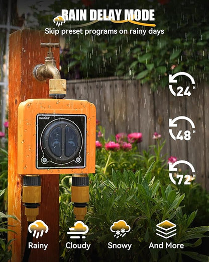 RAINPOINT WiFi Water Timer, Brass Inlet & Outlet,No WiFi Hub, 2.4Ghz WiFi Compatible, TWG004WRF Hub (Lot >202108)