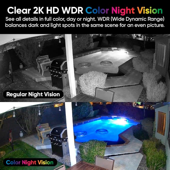 WYZE Duo Cam Pan Indoor/Outdoor IP65 2K 360° Pan/Tilt Smart Home Security Camera with Color Night Vision, Compatible with Alexa & Google Assistant, White (Renewed)
