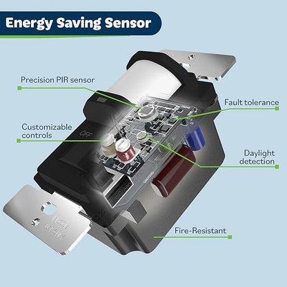 TOPGREENER in Wall PIR Motion Sensor Light Switch, Occupancy Sensor Switch, 𝐍𝐞𝐮𝐭𝐫𝐚𝐥 𝐖𝐢𝐫𝐞 𝐑𝐞𝐪𝐮𝐢𝐫𝐞𝐝, On/Off Override, 𝐒𝐢𝐧𝐠𝐥𝐞 𝐏𝐨𝐥𝐞, 4A, 500W, TSOS5-BKWP,Black