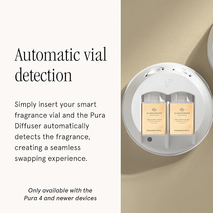 Pura x Glasshouse Home Scent Refill - Smart Air Diffuser - Hours of Luxury Fragrance per Refill - Home Essential - Clean & Safe Diffuser Fragrance - One Night in Rio