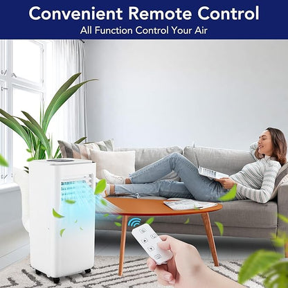 GarveeLife Portable Air Conditioner,10,000 BTU for Rooms up to 450 Sq.Ft., Smart Compact AC Unit with Cooling, Dehumidifier, Fan, Remote Control and Window Kit, White