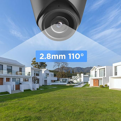 4K PoE Camera Outdoor Indoor, 8MP Wired Security IP Dome Turret Camera, AI Human Vehicle Detection 2.8mm Lens 110°Wide Angle, Built-in Mic, IP67 Weatherproof, 100ft IR Night Vision, PD93A3-8M