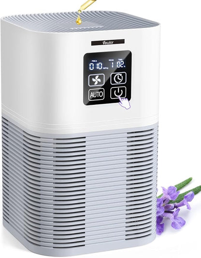 Air Purifier, Home Air Cleaner For Bedroom Large Room up to 600 sq.ft, VEWIOR H13 True HEPA Air Filter for Pets Dander Odor Dust Smoke Pollen (A1+ 2 Pack Filters)…