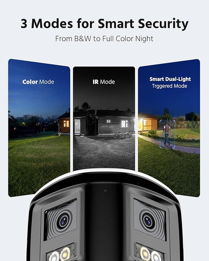 ANNKE FCD800 4K 8MP Dual Lens PoE Security Camera, 180°Panoramic View, Smart Dual Light Color Night Vision, Two-Way Audio, Light&Sound Alarm, AI Human/Vehicle Motion Detection, IP67 Weatherproof