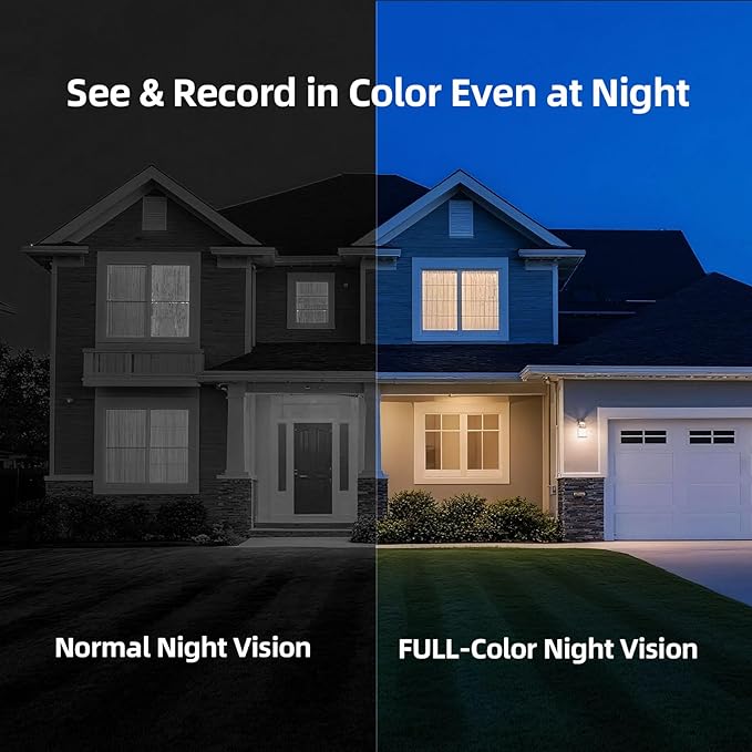 2.5K Wireless Home Security Cameras Outdoor WiFi, Non-Subscription AI Person Detection, 4MP Color Night Vision, Full Duplex 2-Way Audio, IP66 Waterproof Battery Powered (2026 Upgraded)