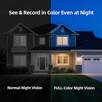 2.5K Wireless Home Security Cameras 4-Pack, Outdoor WiFi Non-Subscription AI Person Detection, 4MP Color Night Vision, Full Duplex 2-Way Audio, IP66 Waterproof Battery Powered, U.S. AWS Cloud