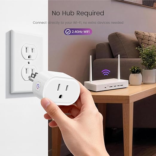 Smart Plug Ultra Mini 10A, Smart Home Wi-Fi Outlet | Works with Alexa & Google Home, No Hub Required, 2.4GHz Wi-Fi Only, ETL FCC Listed, 2 Pack, White