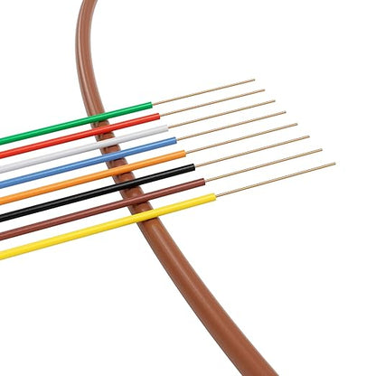 THE CIMPLE CO 18/8 Thermostat Wire 75 FT - Insulated Solid Copper Wiring for HVAC, Furnaces, Video Doorbells, Alarms, Lighting, Smart Thermostats - 18 Gauge, 8 Conductor - 75 Feet (22 Meters), Brown