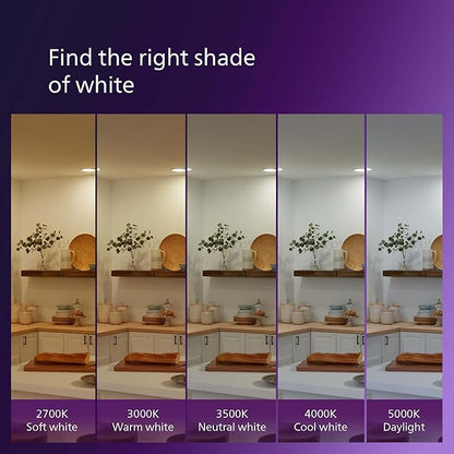 PHILIPS LED 60W A19 4-Pack Ultra Definition Soft White LED Light Bulbs (2700K) 800 Lumen (8W = 60W) Dimmable Clear Flicker-Free Light Bulbs