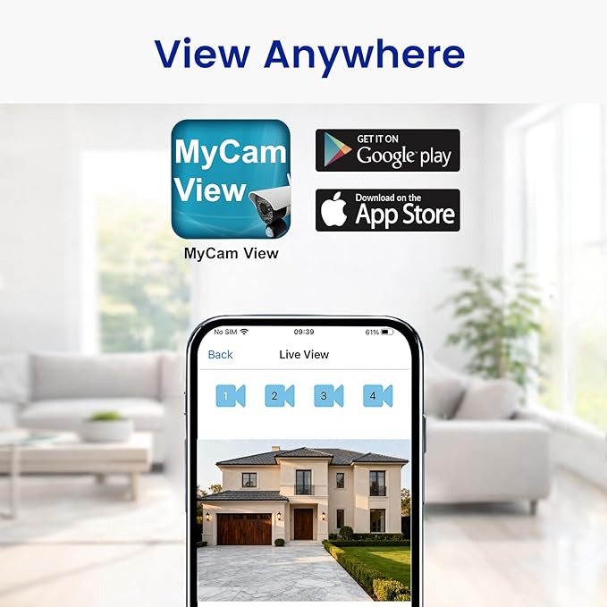 CasaCam GuardianCam Air | 7" Touchscreen Monitor with 2 Spotlight HD Cameras | Wireless Security Camera System, AC Powered, Two-Way Audio, Free APP, SD Card and Battery Installed, Model VS1002
