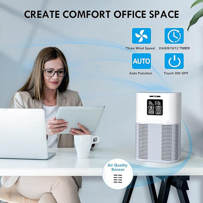 Air Purifier, Home Air Cleaner For Bedroom Large Room up to 600 sq.ft, VEWIOR H13 True HEPA Air Filter for Pets Dander Odor Dust Smoke Pollen (A1+ 2 Pack Filters)…