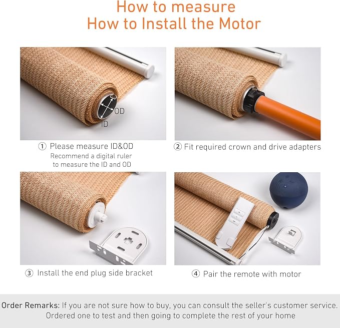 Tuya WiFi Smart Roller Shade Motor for 1.5" (38mm) Tubes – Compatible with Alexa & Google Home – App/Timer Control – No Hub Needed – DIY Electric Motor for Roller Blinds & Shades