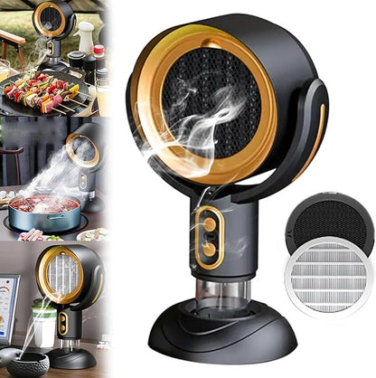 Purifier for Smoke, Smoke out Fan, for Smoking Indoors, Rechargeable Air Pur-ifier, smoke Away Purifier (Gold-Plug In)