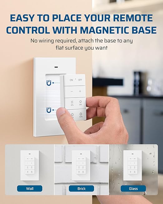 DEWENWILS Wireless Dimmer Plug for Indoor Home Lighting, Remote Control Dimmer Switch, 100FT Range, Plug-in Lamp Dimmer for Dimmable LED/Tungsten Bulbs, ETL Listed,White