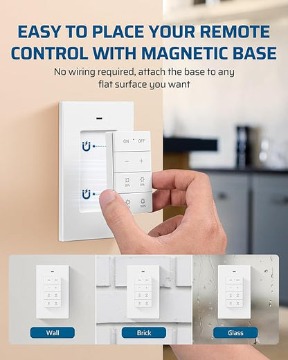 DEWENWILS Wireless Dimmer Plug for Indoor Home Lighting, Remote Control Dimmer Switch, 100FT Range, Plug-in Lamp Dimmer for Dimmable LED/Tungsten Bulbs, ETL Listed,White