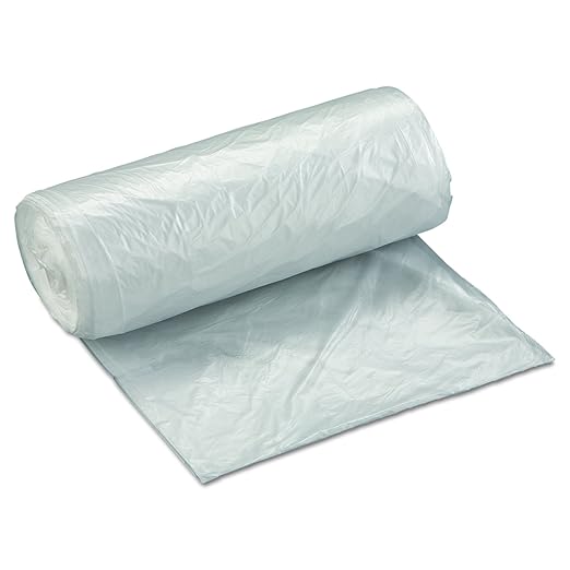 Inteplast Group IBS VALH2433N8 HDPE Can Liner, 12-16 Gallon, 24" x 31", 0.27 Mil, Star Seal, Natural, 1000 Pack (20 Rolls of 50 Bags)