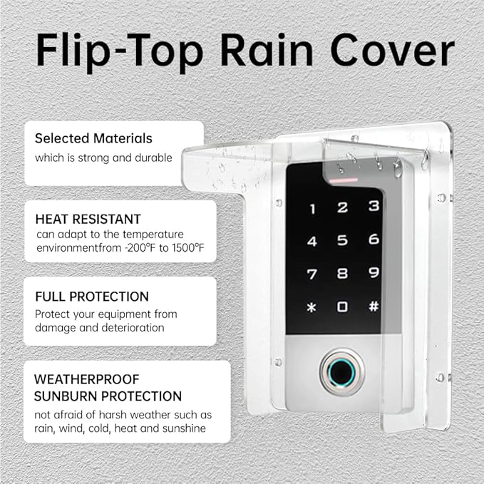 Doorbell Rain Cover Weatherproof for Ring Nest Video Doorbells, Universal Keypad Cover Protector for Outside Camera Door, Gate Access Control, Doorbell & Fingerprint Lock (Y110 - Without lid)