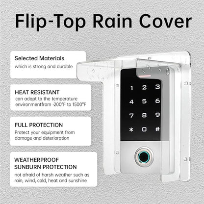 Doorbell Rain Cover Weatherproof for Ring Nest Video Doorbells, Universal Keypad Cover Protector for Outside Camera Door, Gate Access Control, Doorbell & Fingerprint Lock (Y110 - Without lid)