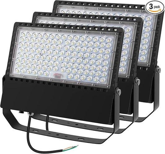 Juyace LED Stadium Flood Light Outdoor, 36000LM Super Bright Commercial Area Lighting, 240W 5000K Daylight IP65 Waterproof Arena Lights for Sport Fields and Courts, 110-277V（3 Pack