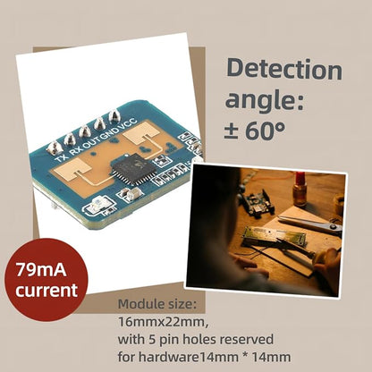 LD2410C Sensor Module HLK-LD2410 Human Presence Radar Sensor Module LD2410 Millimeter Wave Radar Sensor Module Non Contact 24GHz ISM Band Serial Port IO Level Output