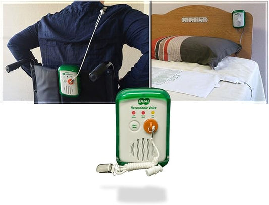 Smart Caregiver & Liberty Bed Alarm Monitor for Fall Prevention - with Wander Prevention Cord and Two Recordable Voice Prompts (Bed Pad - 10x30 inches)