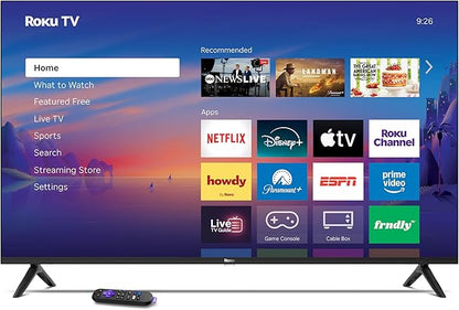 Roku Smart TV 2026 – 50-Inch Select Series, 4K QLED TV – Roku TV with Voice Remote – Flat Screen QLED Television with Wi-Fi for Streaming Live Local News, Sports, & Movies – Bluetooth Headphone Mode