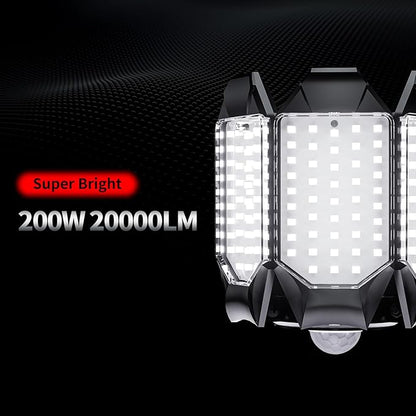 Motion Sensor Garage Light,20000LM Garage Lights Ceiling Led Motion Activated,Motion Light Indoor with Dusk to Dawn,Screw in Light Bulb for Basement Attic Warehouse (4 Pack)