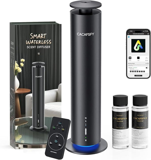 The CACAFSFY Waterless Scent Diffuser Starter Kit -Include 2x120ml Essential Oils,Suitable for Home and Hotel Series Air Diffuser, 1000 Square Inches of Coverage,Remote Control-Hotel Scent Diffuser