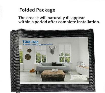 Tooltriz Pet Proof Window Screen Replacement, 48“ x 100" Upgraded Thicken Charcoal Fiberglass Mesh for Sliding Pet Screen Door Repair Kit - Screen Door Protector for Dogs Patio Screen mesh