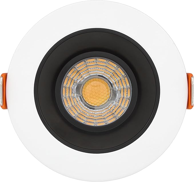 Maxxima 2 in. Ultra-Thin Recessed Anti-Glare LED Downlight - Canless IC Rated, 5 Color Temperature Selectable 2700K/3000K/3500K/4000K/5000K, Dimmable Round White Trim Black Baffle, 90 CRI