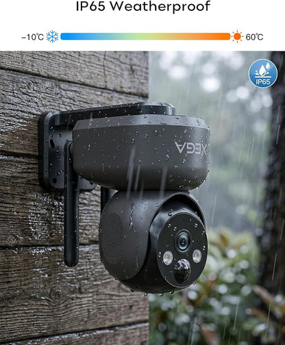 Xega 4G Cellular Security Camera Indoor Wireless, 2K PTZ No WiFi Camera for Home/RV/Travel/Pet/Baby with Phone App, Battery Powered Motion Detection Cloud/TF Built-in SIM Card(Subscription Required)