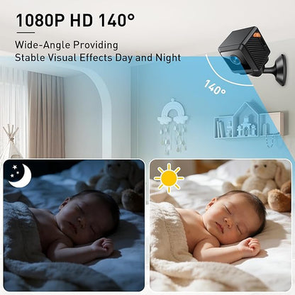 Hidden Camera for Home Security - 1080P HD Mini Indoor Camera for Surveillance - Spy Cam with WiFi Wireless, App Control, Motion Detection, Night Vision, Instant Alerts, Cloud & SD Card Storage