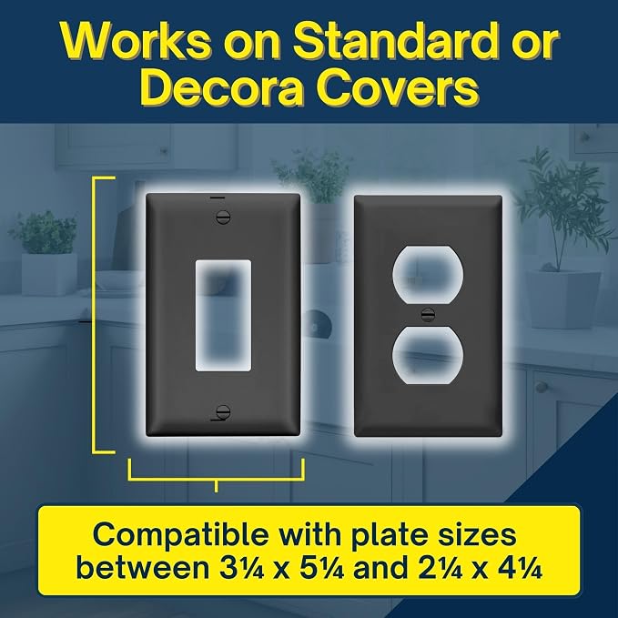 Power Perch Outlet Shelf Organizer for Alexa Echo Dot, HomePod Mini Speakers, Phone - Wall Outlet Holder with Cord Storage Strap - Socket Shelf Bathroom Kitchen Counter Charging Station - Black 2 Pack
